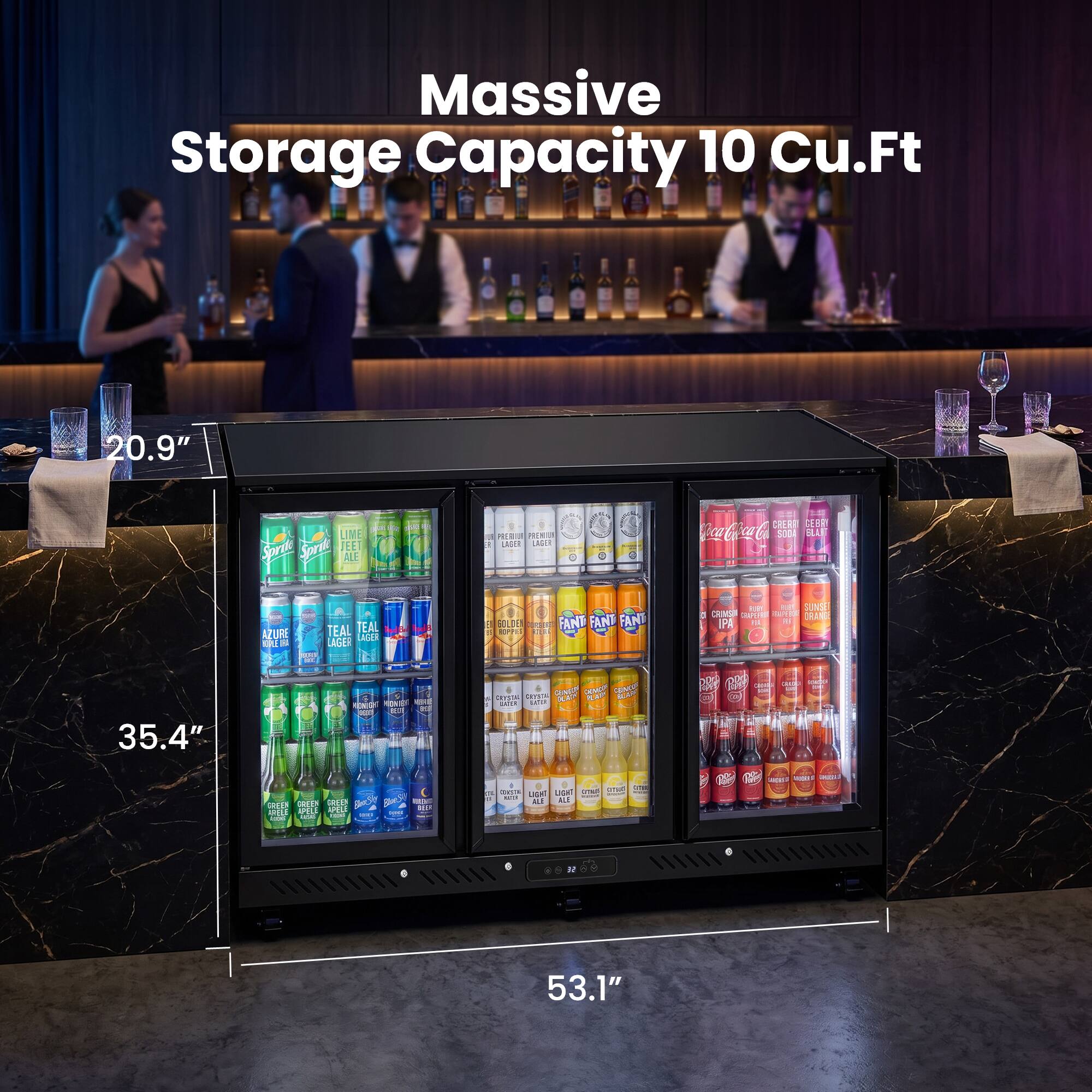 Massive Storage Capacity 10 Cu.Ft  
20.9"  
35.4"  
53.1"