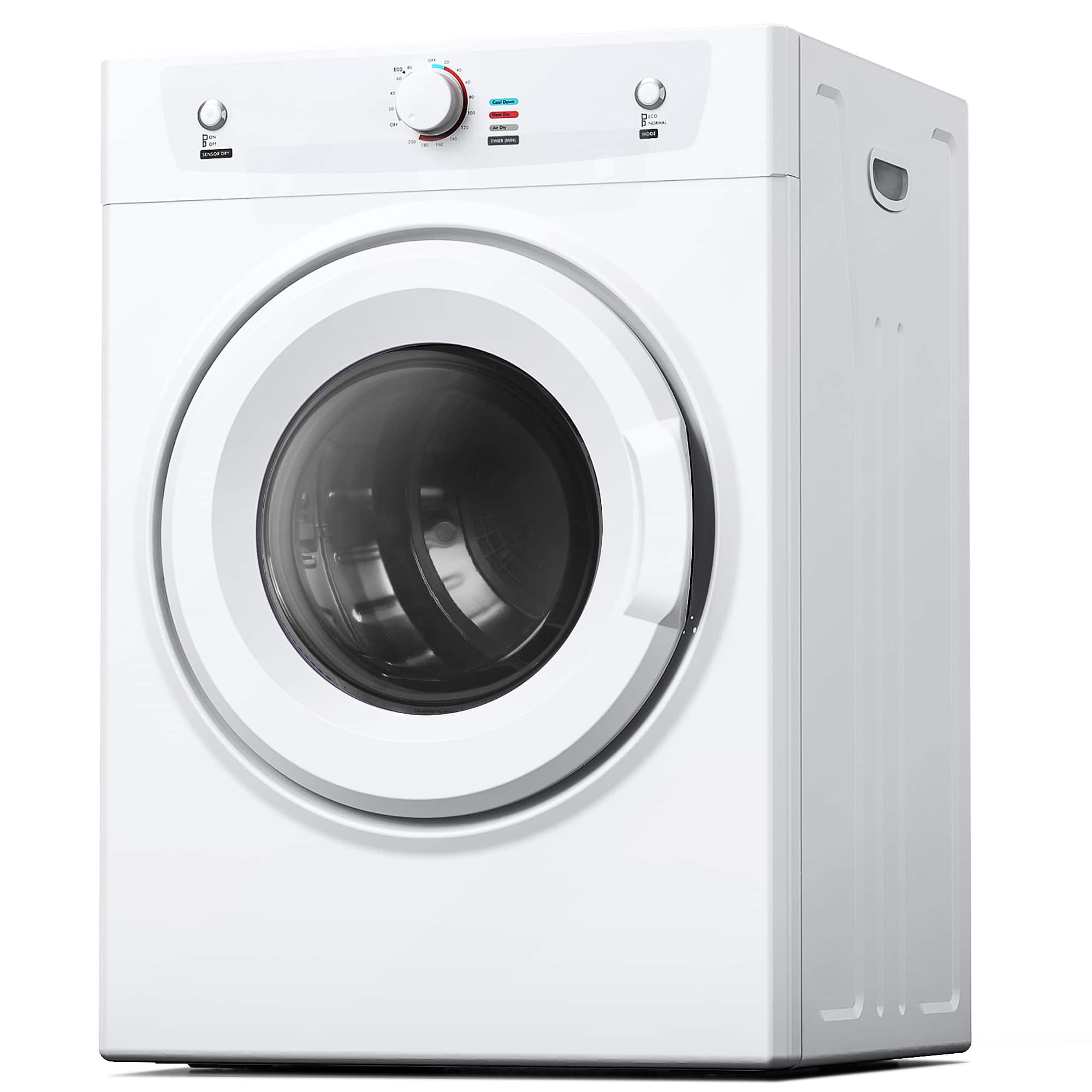 Front. SIMZLIFE - Electric Laundry Dryer 1500W - 28.6 Lbs Load, 4 Programs & 2 Modes, Stainless Steel Tumbler for Home/Apartments/Dorm - white.