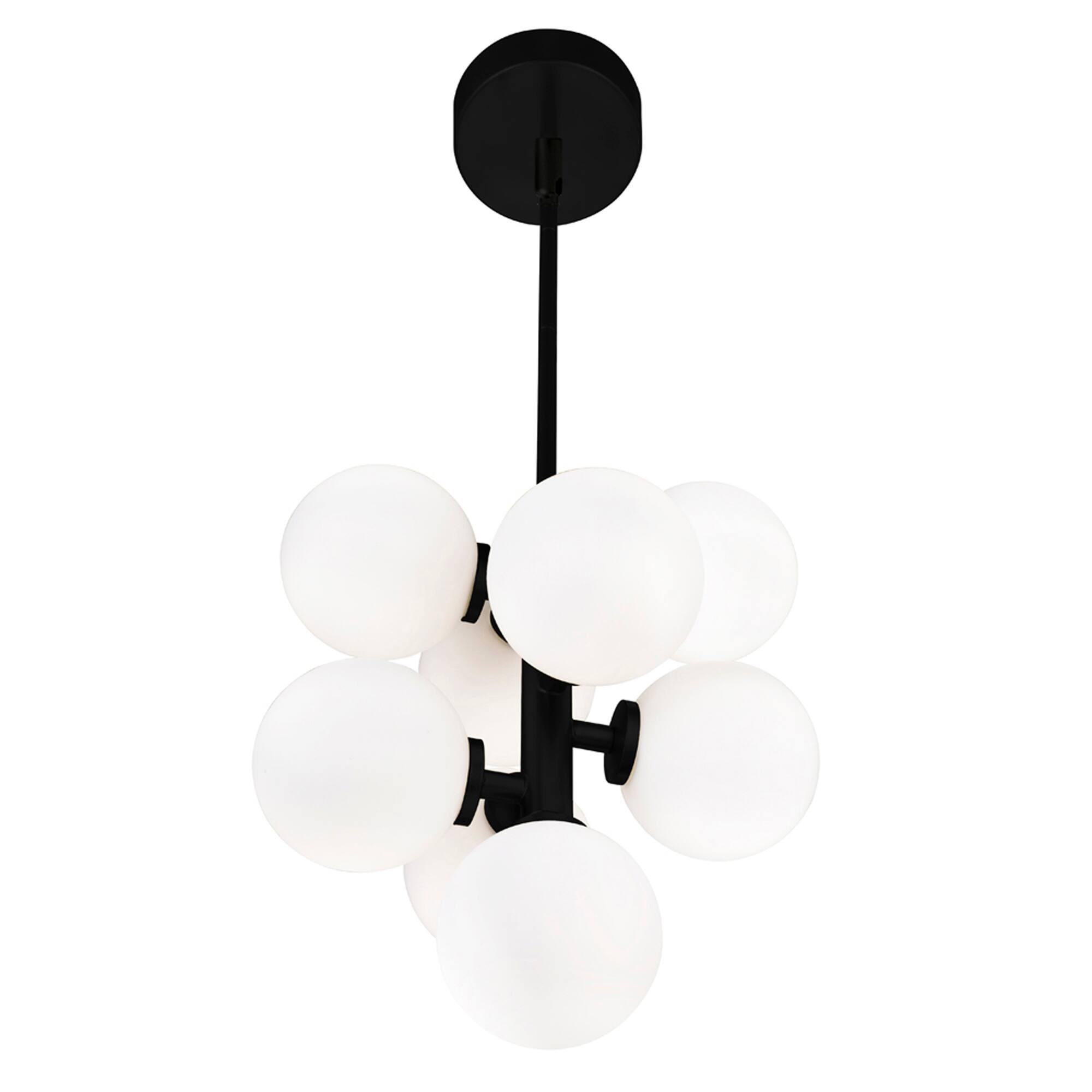 Alt View 1. CWI Lighting - Arya 8 Light Pendant With Black Finish - Black.
