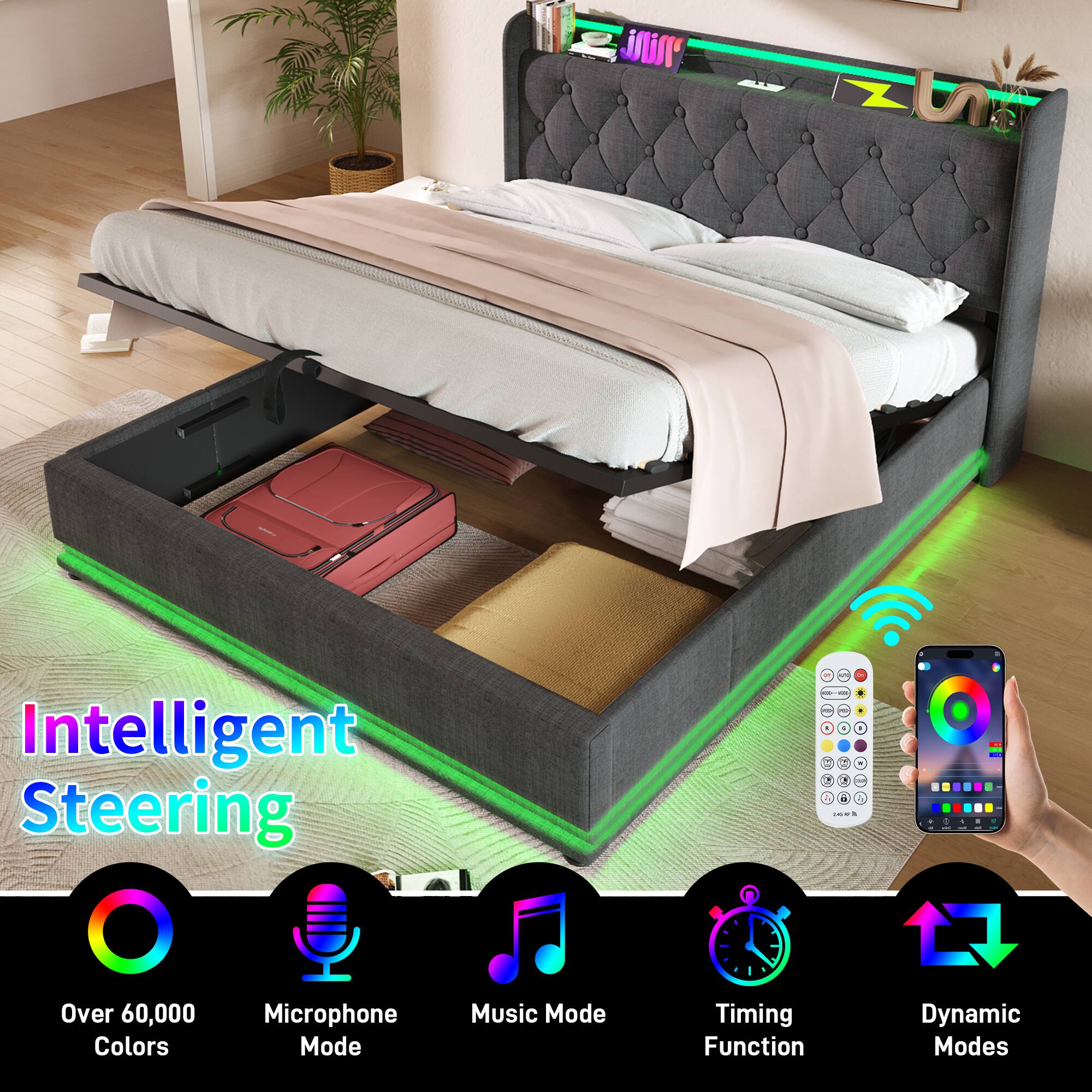 Intelligent Steering

- Over 60,000 Colors
- Microphone Mode
- Music Mode
- Timing Function
- Dynamic Modes