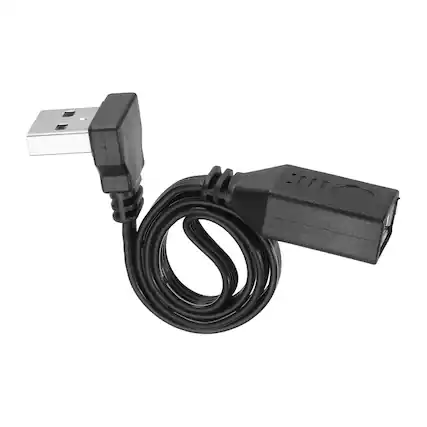 Front. Unique Bargains - USB2.0 Extension Cable, 11.8 Inch, 90 Degree UP Angle Male to Female, 480Mbps, Silicone, for Phone/Tablet/Laptop - Black.