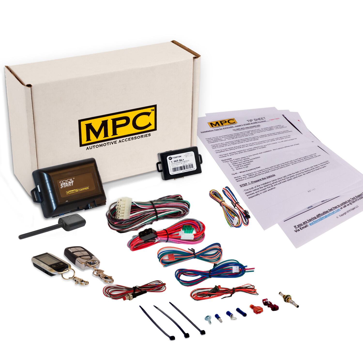 MPC- 2-Way LCD Remote Starter For 1999-2002 GMC Sierra Gas- Key-to-Start- Black