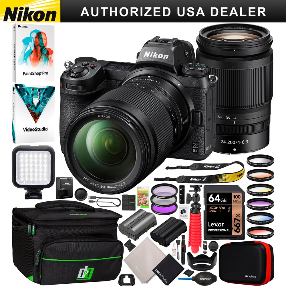 Nikon Z6II Full Frame Mirrorless Camera + 24 200mm Lens Kit +