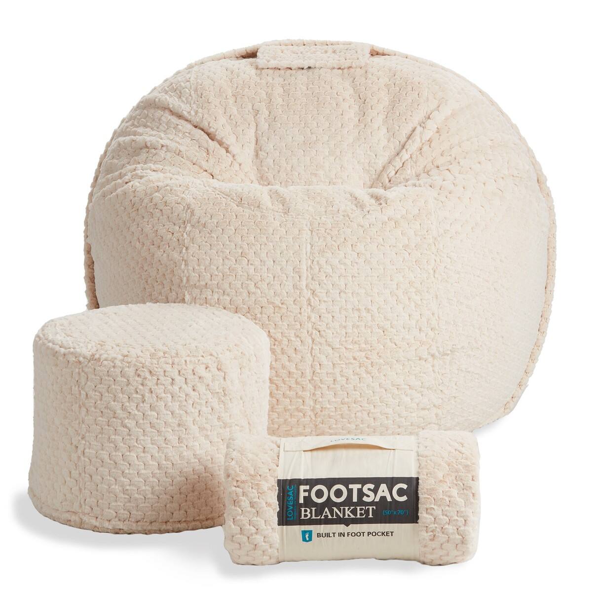 Lovesac - Citysac Bundle - Macadamia Scalloped Phur - Front_Zoom