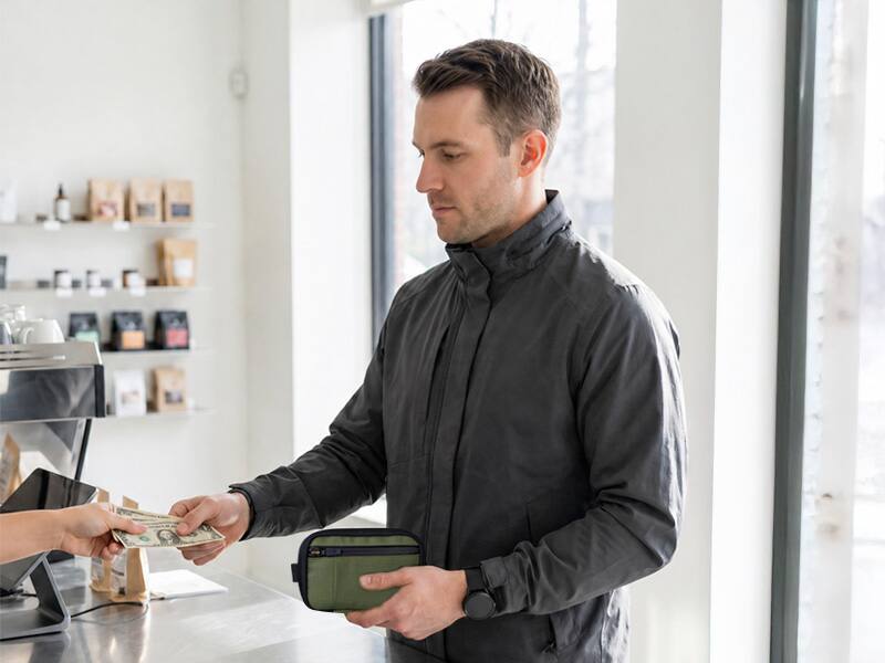 Alt View 9. ALPAKA - HUB Pouch V2 - RFID Wallet Organizer Pouch - Compact pocket EDC for cash, cards & small essentials - Green Axoflux 210D.