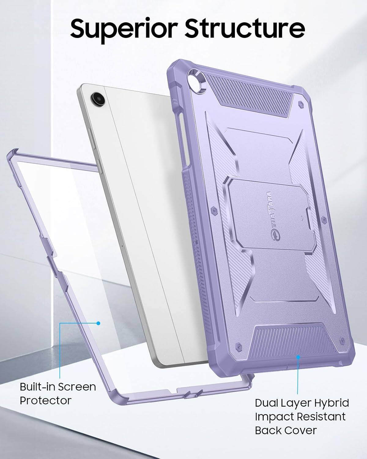 Superior Structure ATARA Built-in Screen Protector Dual Layer Hybrid Impact Resistant Back Cover