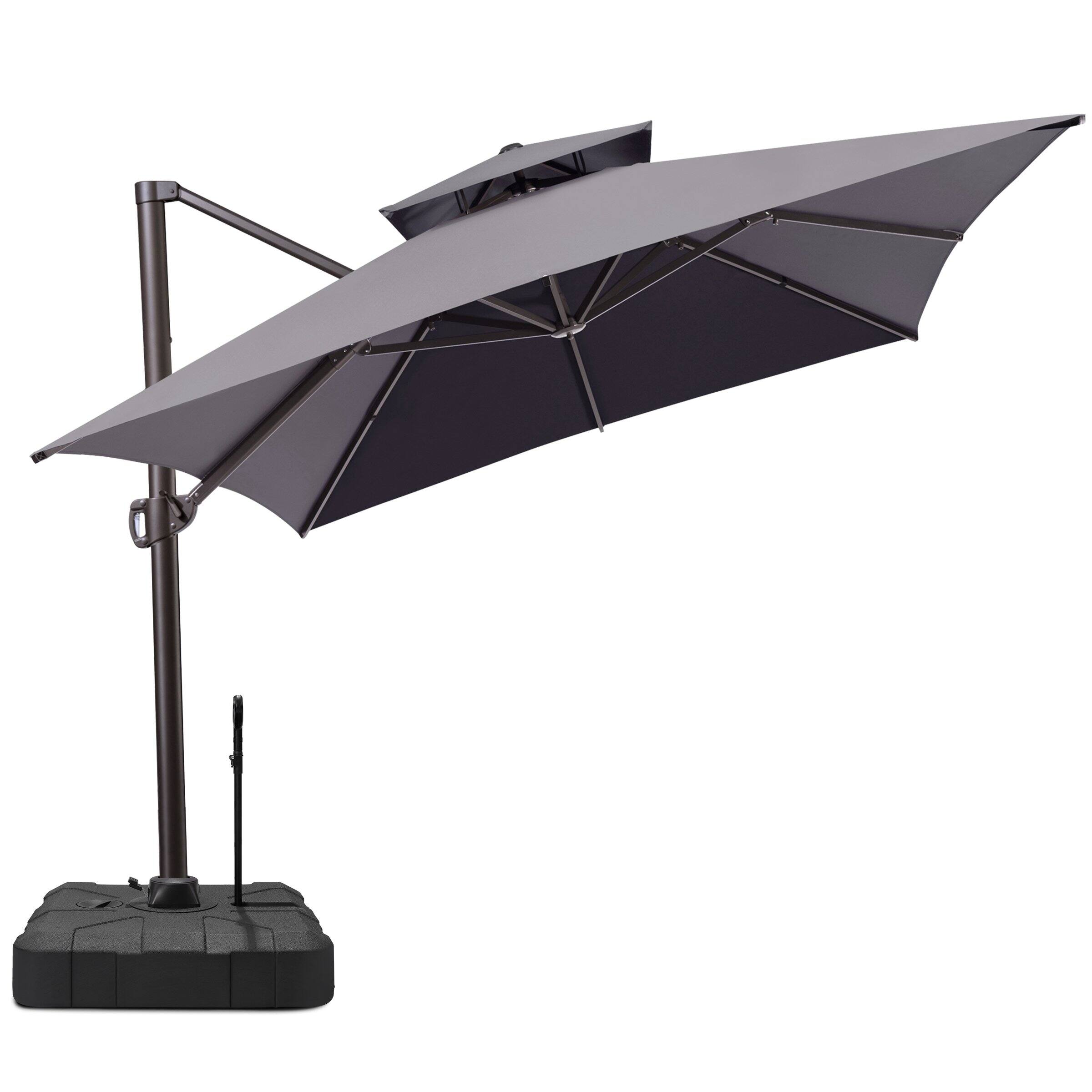 Crestlive Products - 10x13ft Aluminum Double Top Crank Cantilever Patio Umbrella with Base - Dark Gray price history on PriceWatchPro