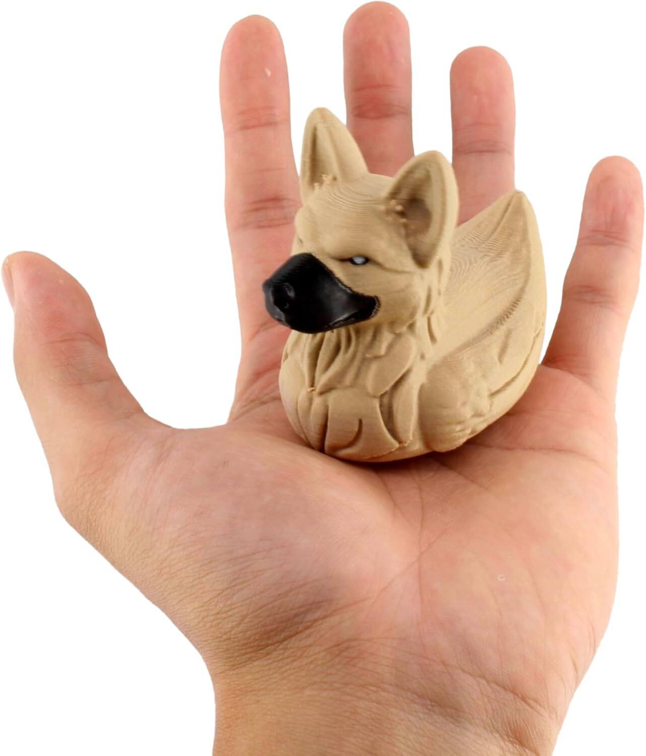 Back. JuzToys - German Shepherd Duck Figurine, 4x4 Ducking, Fun Car Dashboard Accessory, Unique Dog Figure Ducks for Cars by PowerTRC - Brown.