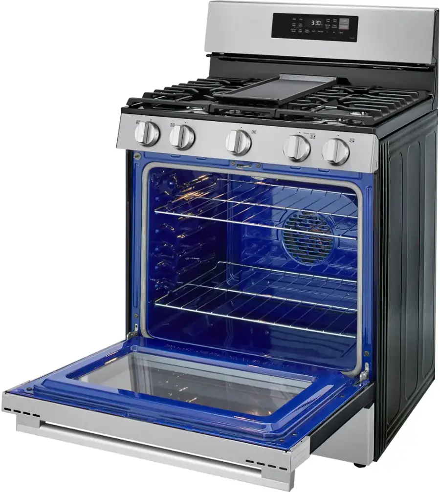 Alt View 9. LG - 6.3 Cu. Ft. Freestanding Gas True Convection Smart Range with EasyClean, Air Fry and UltraHeat 20K Burner - Stainless Steel.