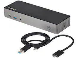 StarTech.com - USB-C & USB-A Dock - Triple 4K 60Hz Monitor Dock w/ DP/HDMI, 85W PD, 6x USB 10Gbps, GbE & Audio (DK31C3HDPD)
