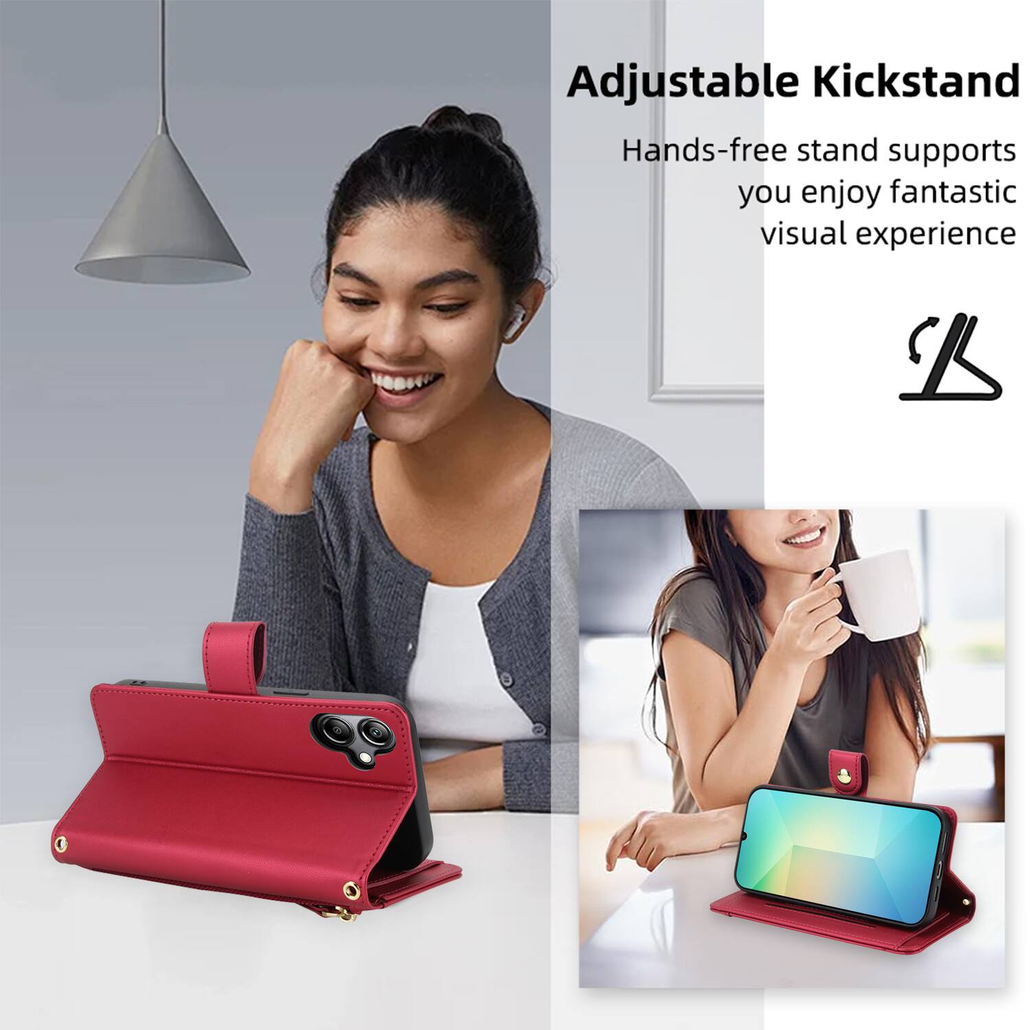 Adjustable Kickstand

Hands-free stand supports you enjoy fantastic visual experience