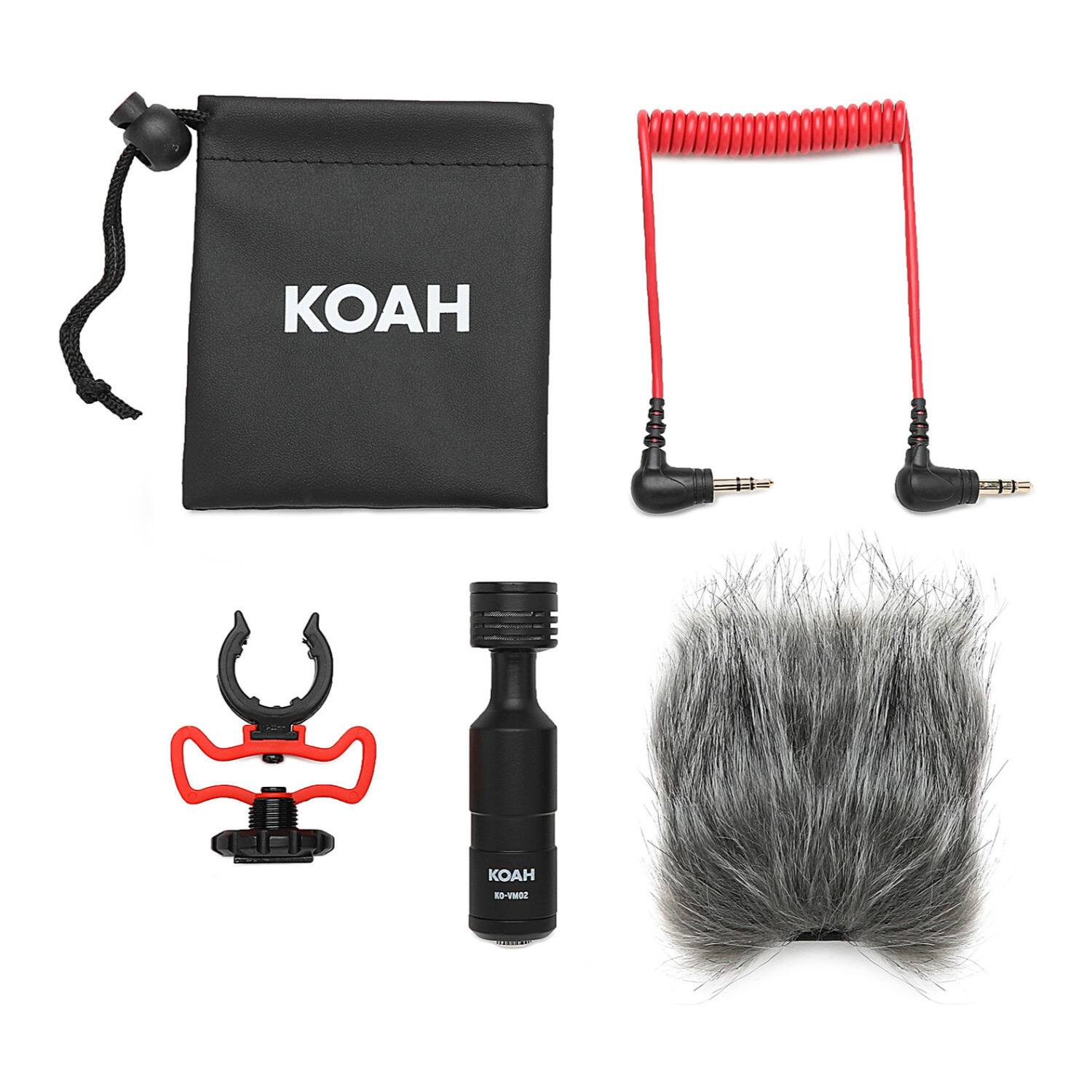 Left. Koah - Koah Simah Condenser Microphone for Digital Cameras Tripod Bundle.