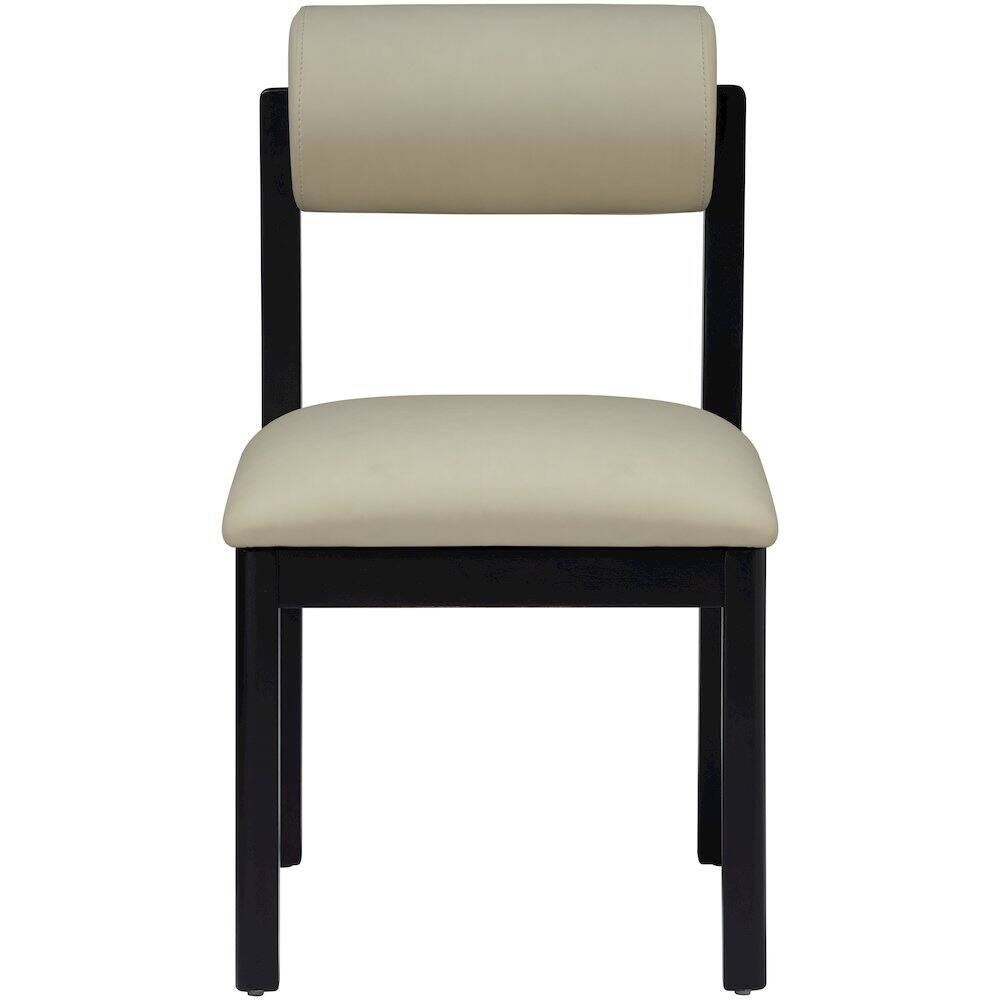 Alt View 2. Meridian Furniture - Roundhill Taupe Vegan Leather Upholstered Dining Chair, Set of 2 - Taupe.