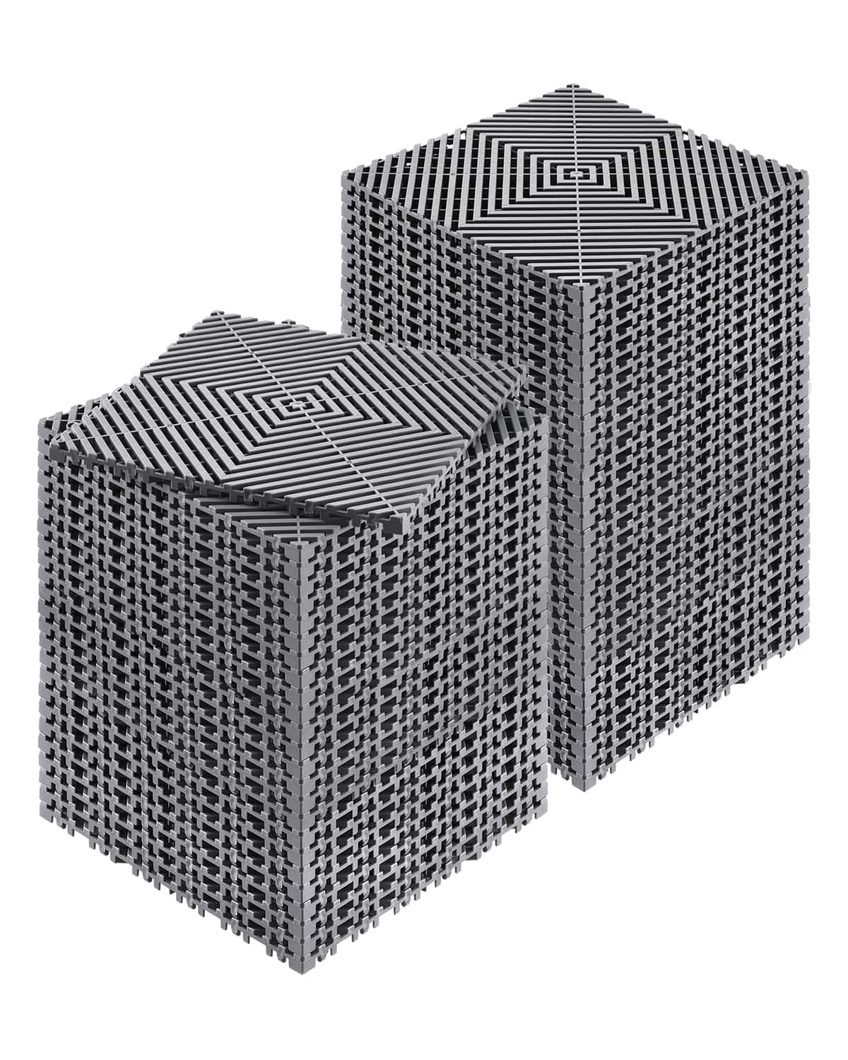 Front. VEVOR - Interlocking Drainage Mat, 12” x 12” Modular Interlocking Cushion, 55 Pcs Splicing Drainage Mats, Non-Slip Shower Mat - Grey.