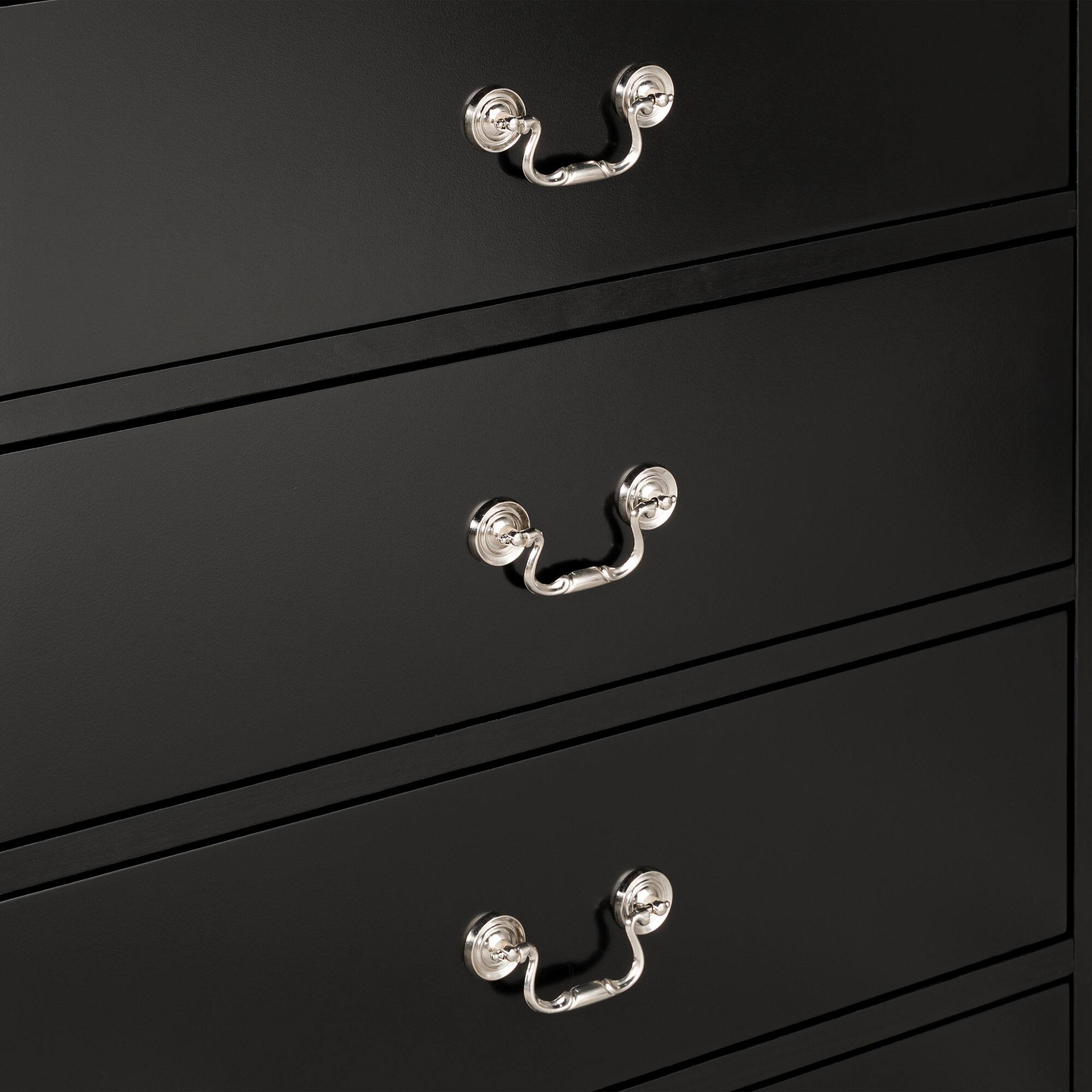 Alt View 6. Vaczon - Solid Wood Dressing Chest Multi‑Drawer Dresser Cabinet English Dovetail for Bedroom, Closet & Hallway Storage - Black.