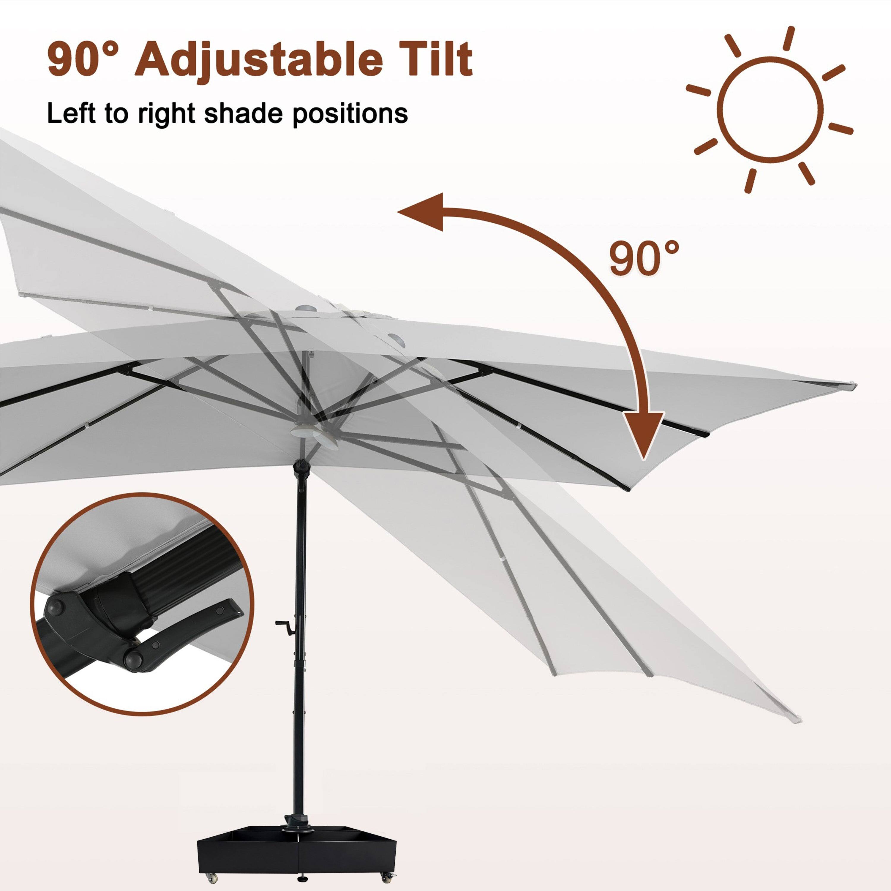 90° Adjustable Tilt  
Left to right shade positions