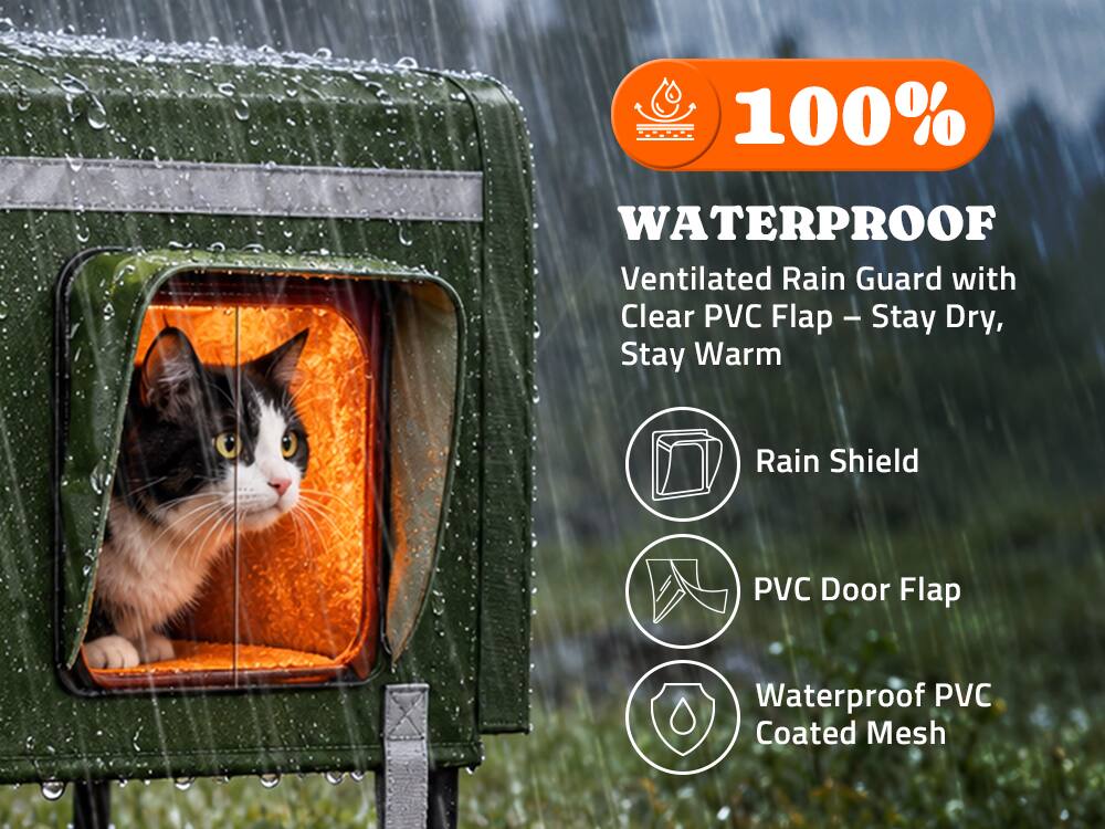 100% WATERPROOF Ventilated Rain Guard with Clear PVC Flap - Stay Dry, Stay Warm

Rain Shield

PVC Door Flap

Waterproof PVC Coated Mesh