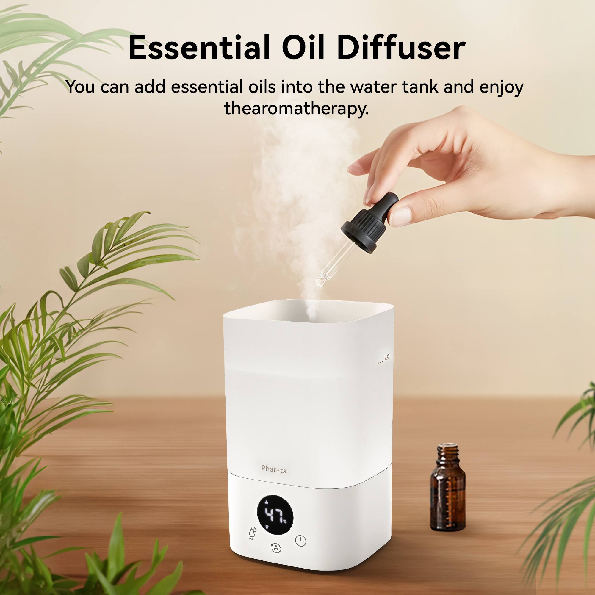 Essential Oil Diffuser

You can add essential oils into the water tank and enjoy aromatherapy.