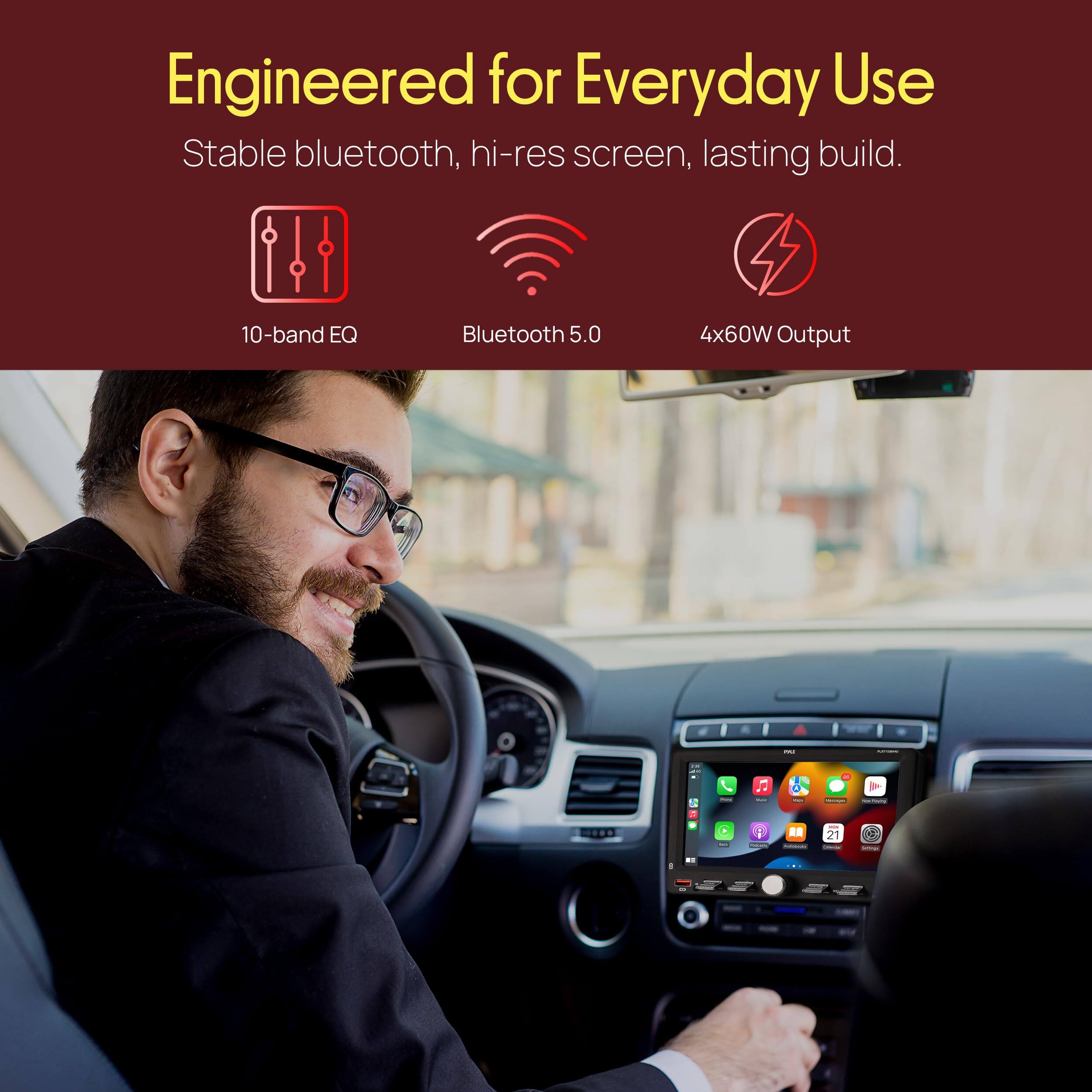 Engineered for Everyday Use  
Stable bluetooth, hi-res screen, lasting build.  
10-band EQ  
Bluetooth 5.0  
4x60W Output