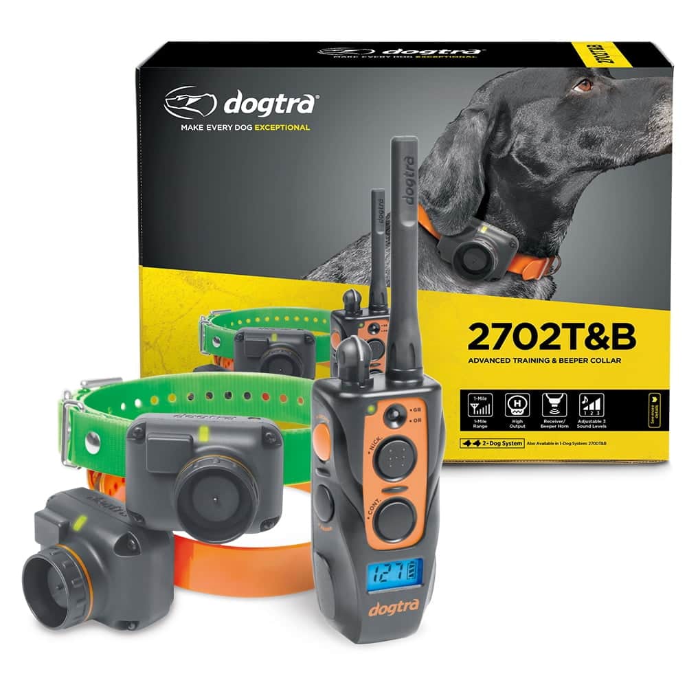 Dogtra - 2702T&B 1-Mile 2-Dog Remote Dog Training E-Collar | Three Beeper Modes with 127 Correction Levels | Waterproof - Black