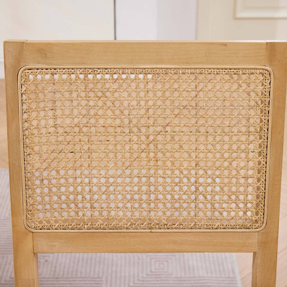 Alt View 6. Loheer - Loheer Rattan Dining Chairs Set of 2 Farmhouse Kitchen Chairs Tan - Tan.