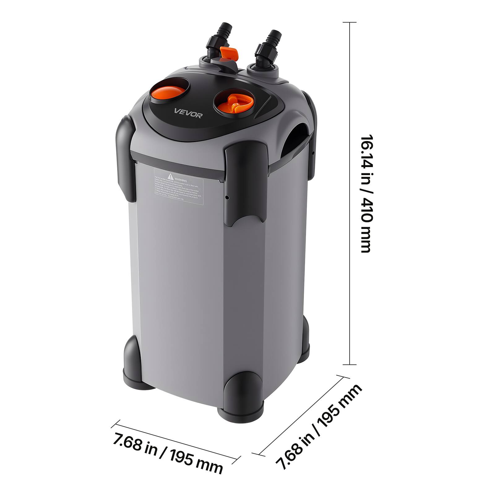 VEVOR  
16.14 in / 410 mm  
7.68 in / 195 mm  
7.68 in / 195 mm
