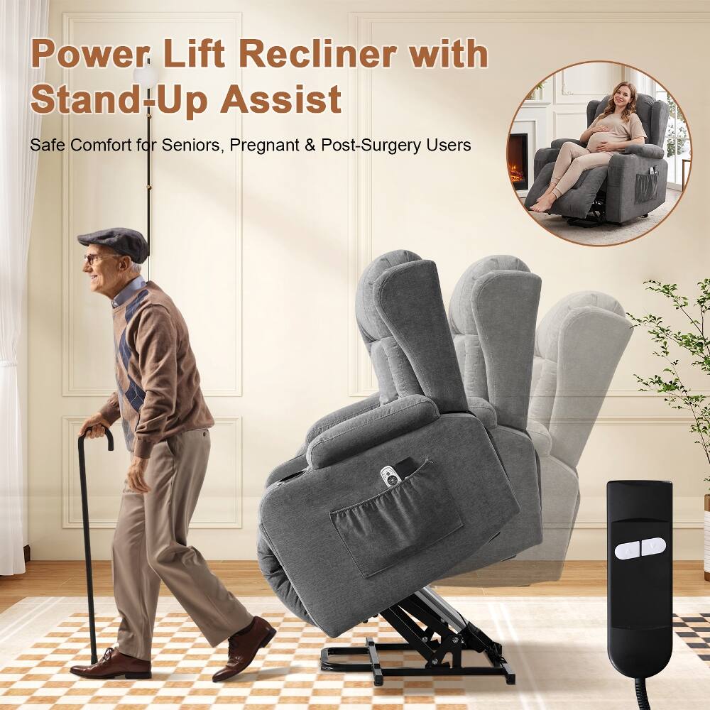 Power Lift Recliner with Stand-Up Assist  
Safe Comfort for Seniors, Pregnant & Post-Surgery Users