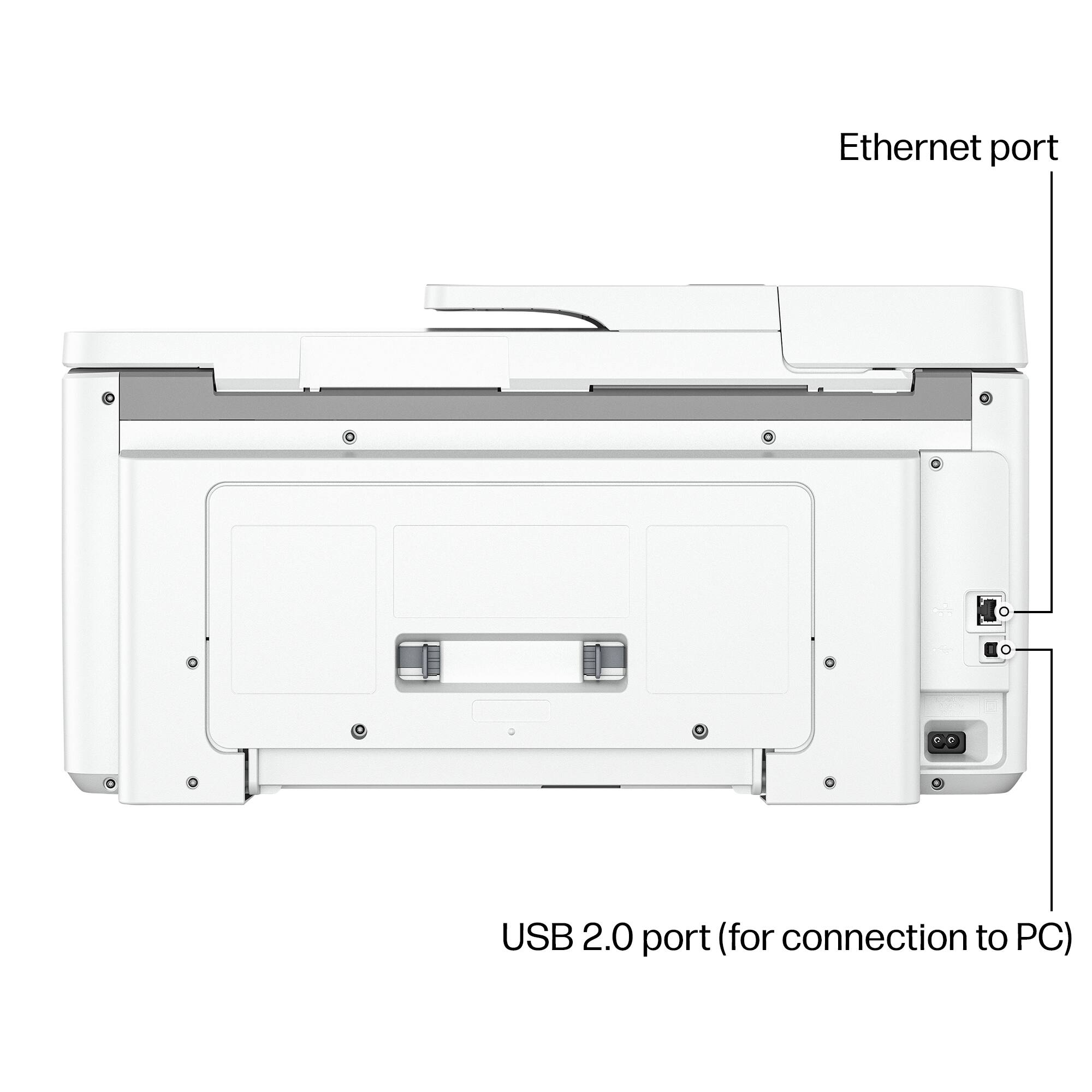 Ethernet port  
USB 2.0 port (for connection to PC)
