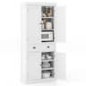 Costway - Kitchen Cabinet Pantry Cupboard Freestanding with Shelves - White