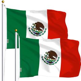 G128 - Mexico Flag 3x5 ft - 2-Pack Printed Polyester - Assorted Colors