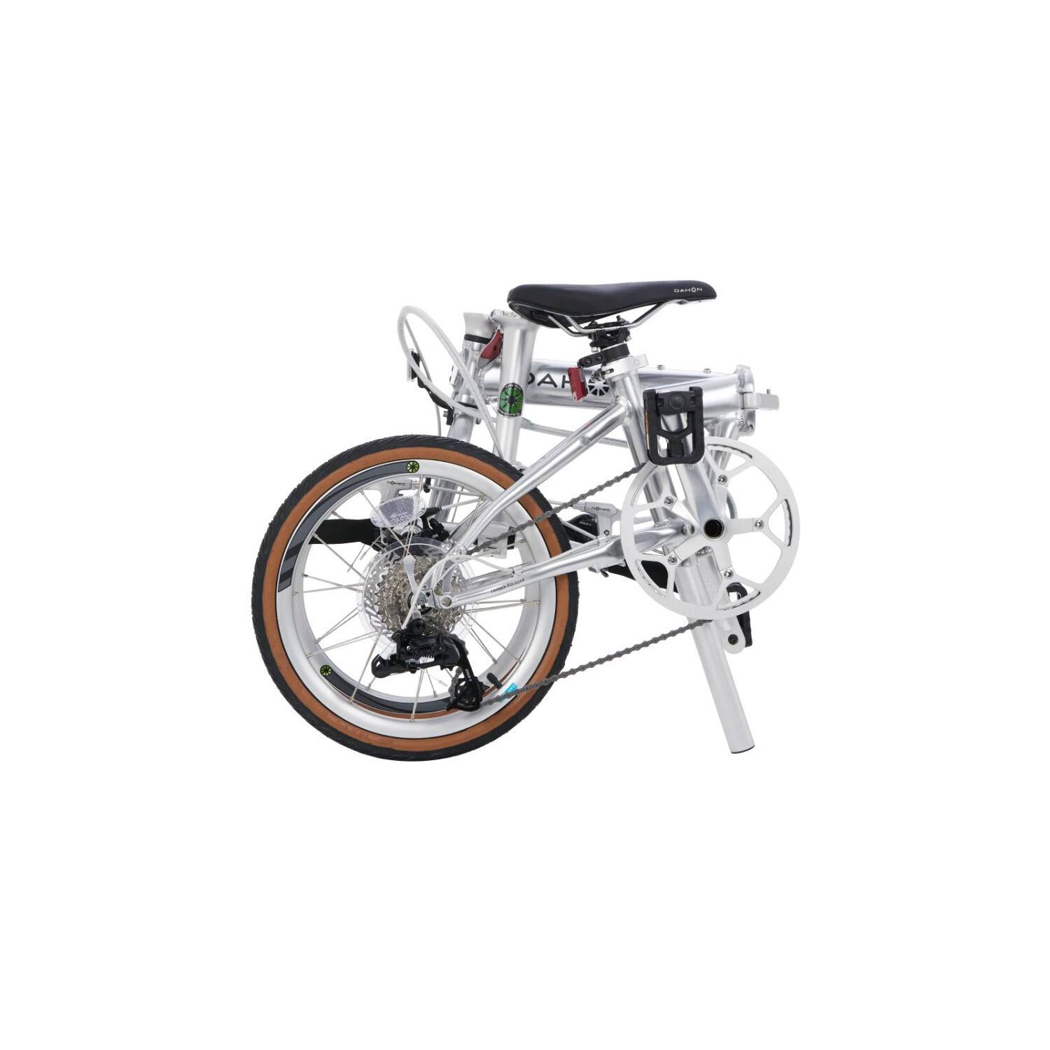 Angle. Dahon - Dahon K9 16 Inch 9-Speed Folding Bike with Disc Brakes (Quick Silver) - Silver.