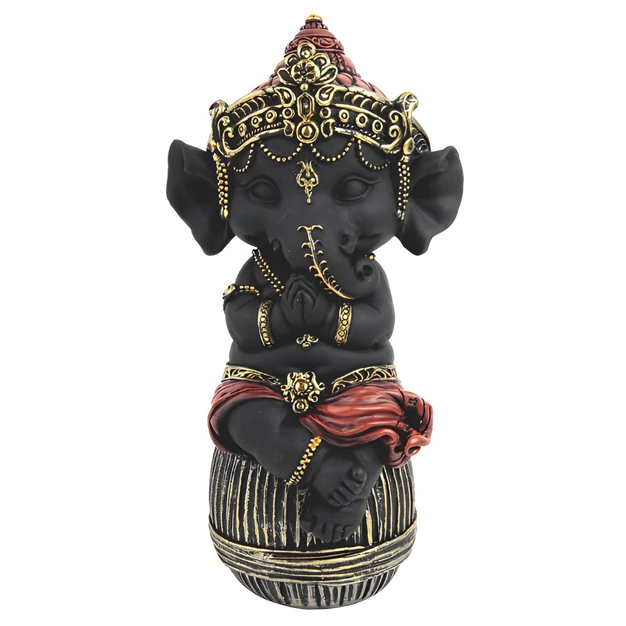 FC Design - 6.25"H Ganesha Sitting on Ottoman Figurine Statue Office Desk Tabletop Home Decor Gift - Multi-Color