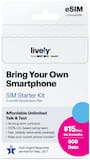 Lively® - Lively SIM/eSIM – 3 Months of Service – 5GB Data, Unlimited Talk and Text - Gold