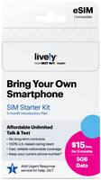 Lively® - Lively SIM/eSIM – 3 Months of Service – 5GB Data, Unlimited Talk and Text - Gold - Front_Zoom