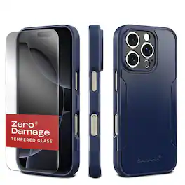 SaharaCase - Classic Series Case & Tempered Glass Kit - iPhone 16 Pro Max - Desert Blue