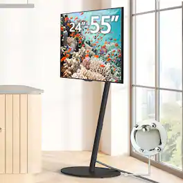 WALL - SevenStand A2 High Type – Rolling TV Stand for 24–55 Inch TVs, for Living Room and Bedroom, Japan-Engineered Design - Satin Black
