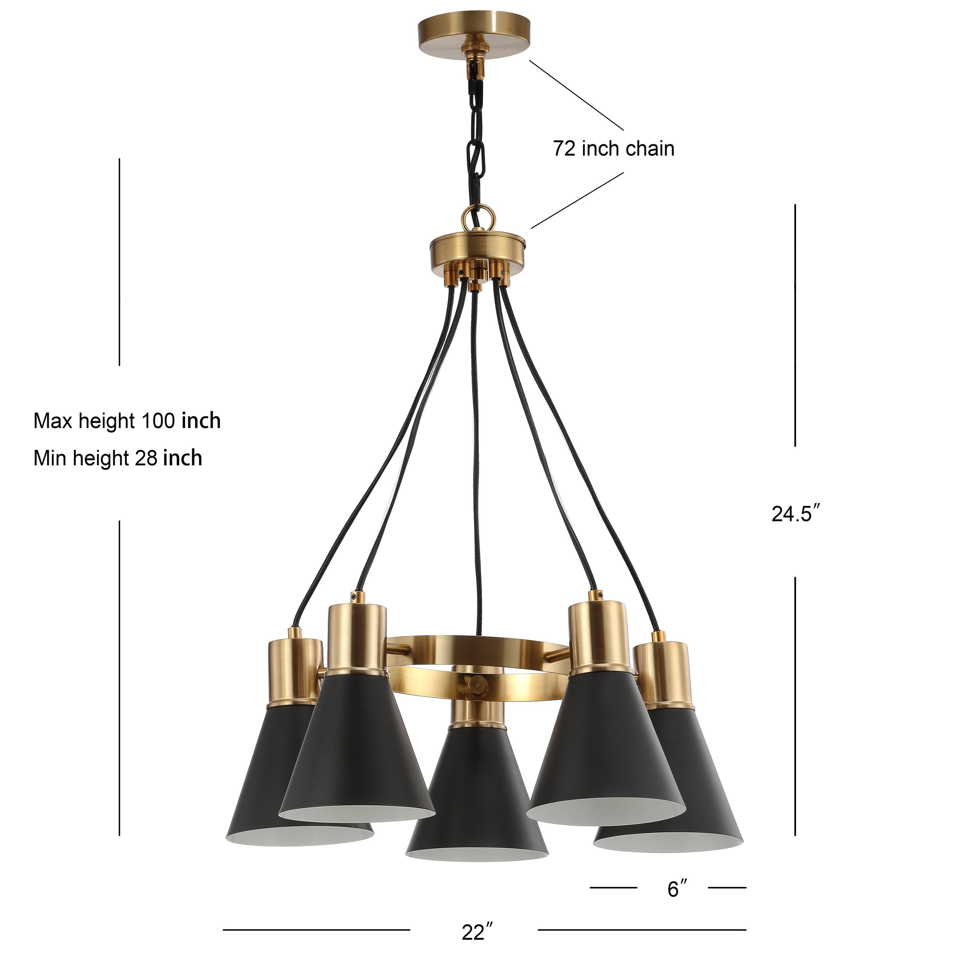 72 inch chain  
Max height 100 inch  
Min height 28 inch  
24.5"  
6"  
22"