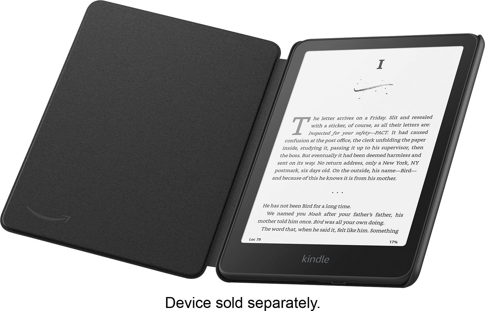 A letter arrives on a Friday. It is slit and resealed with a sticker, indicating that it has been inspected for safety. The letter is addressed to Bird, and it is postmarked from New York, NY, six days old. The letter is from his mother, and it contains a story about how he got his name "Bird." The phrase "Kindle Device sold separately" is also present in the image.