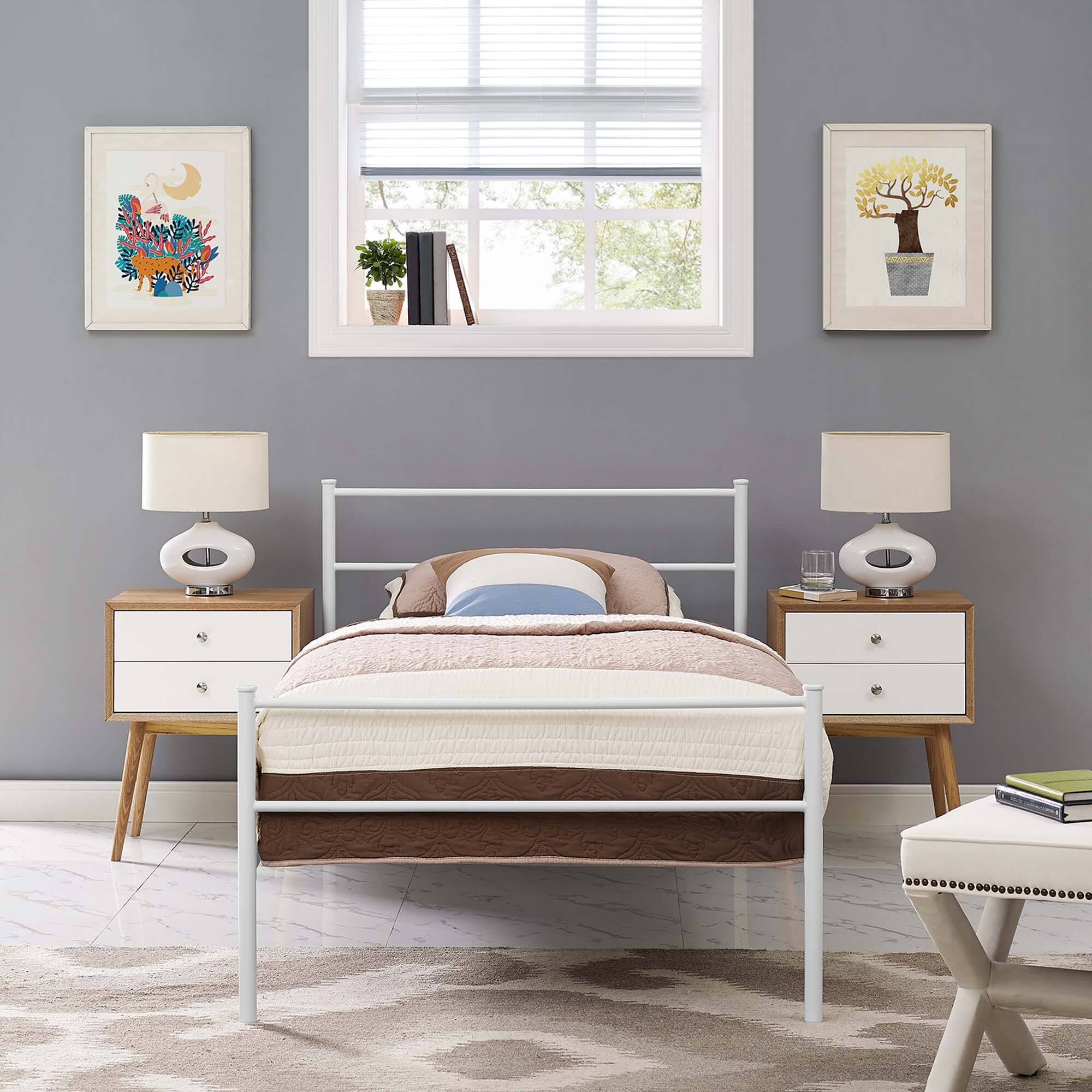 Alt View 2. Modway - Corinne Queen Bed Frame - Gray.