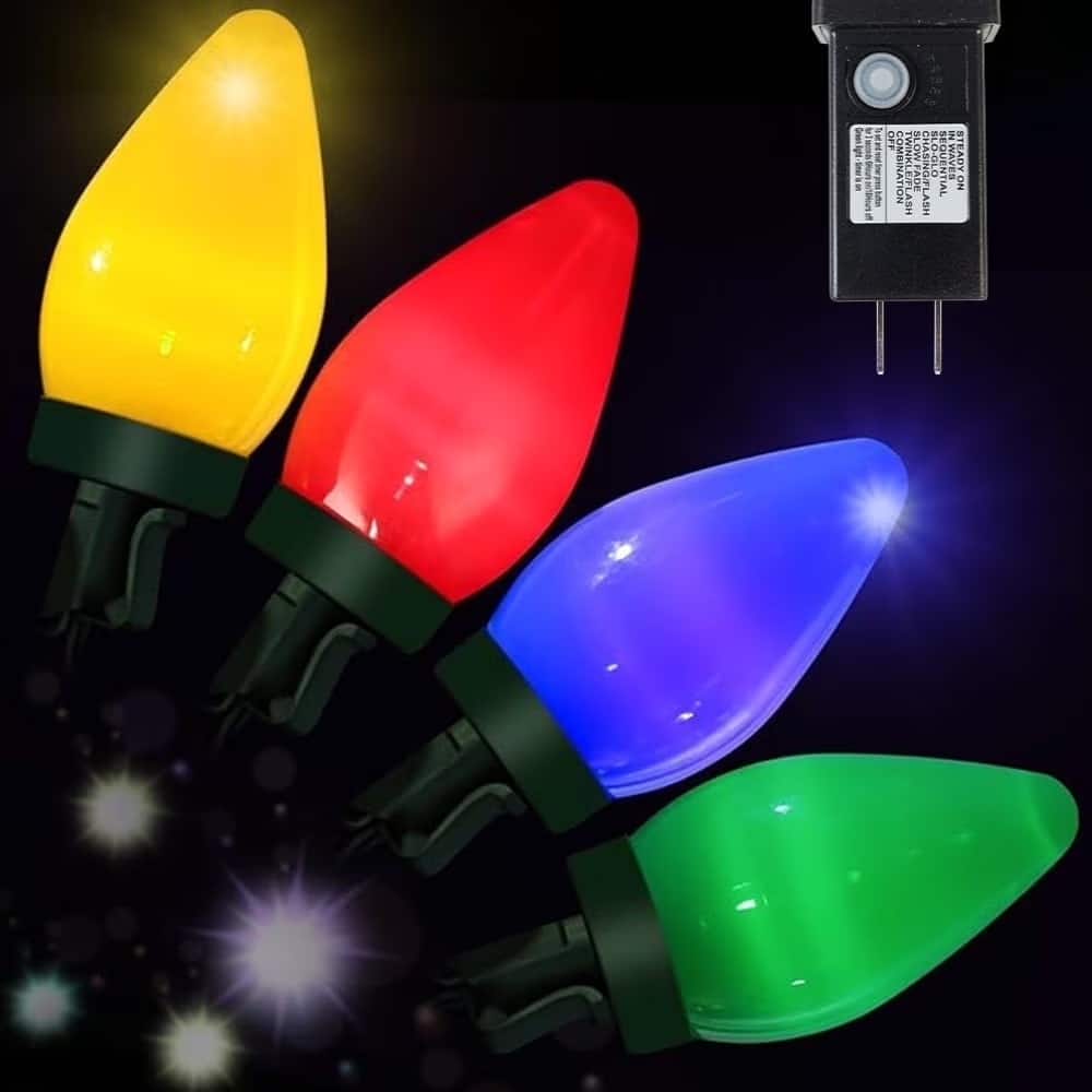 MOVSSOU - 32.8ft Christmas String Lights - Vintage Bulb Lights For Christmas Home Party Patio - Multicolor