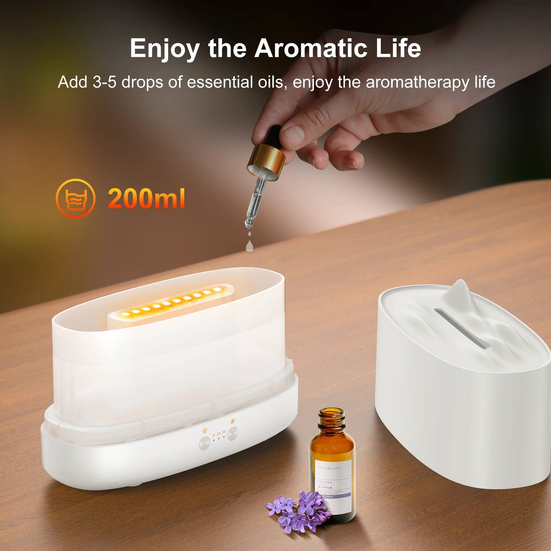 Enjoy the Aromatic Life

Add 3-5 drops of essential oils, enjoy the aromatherapy life

200ml