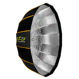 Glow - EZ Lock 42" Collapsible Silver Beauty Dish Softbox w/Bowens Mount Speedring and Deflection Disk, 16 Ribbed Design