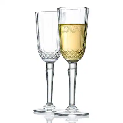Front. American Atelier - Estelle Set Of 2 Flutes 4.39 Oz - Clear.