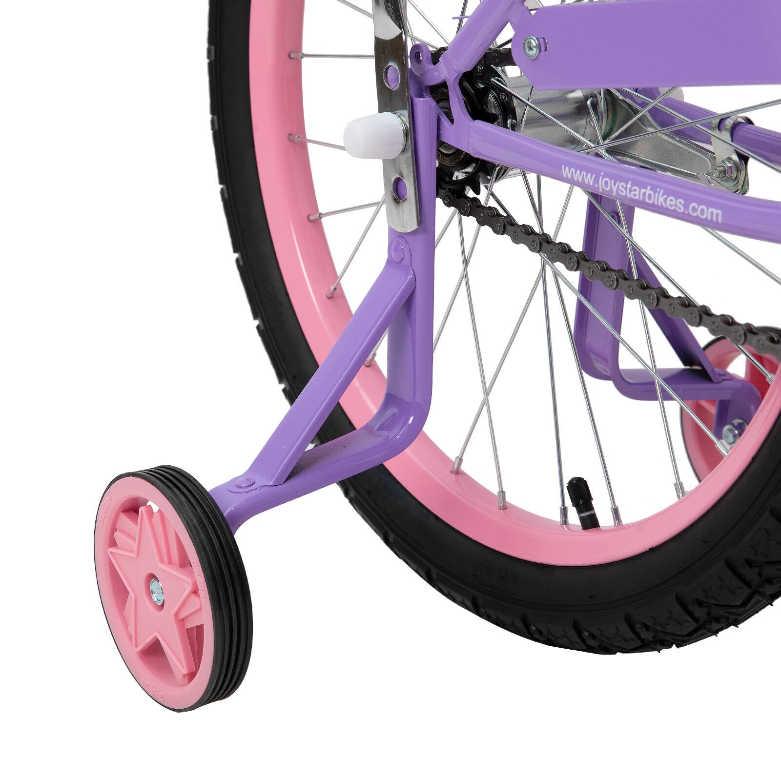 Alt View 4. JOYSTAR - JOYSTAR Manteca 20 Inch Kids Bike with Training Wheels, Banana Seat Bike for Girls Ages 7 and Up, Kids' Bicycle, Purple - Purple.