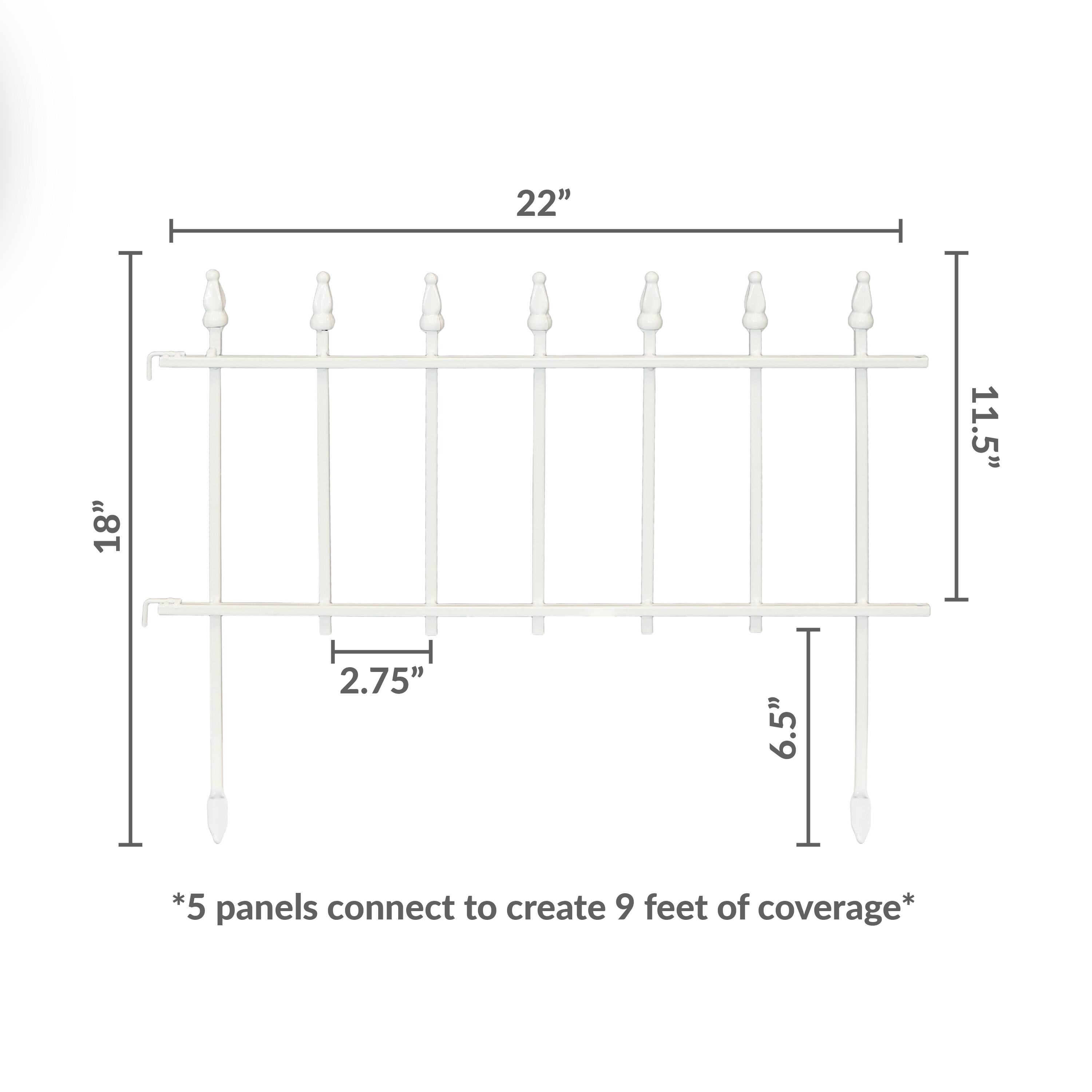 22" 18" 11.5" 2.75" 6.5" *5 panels connect to create 9 feet of coverage*