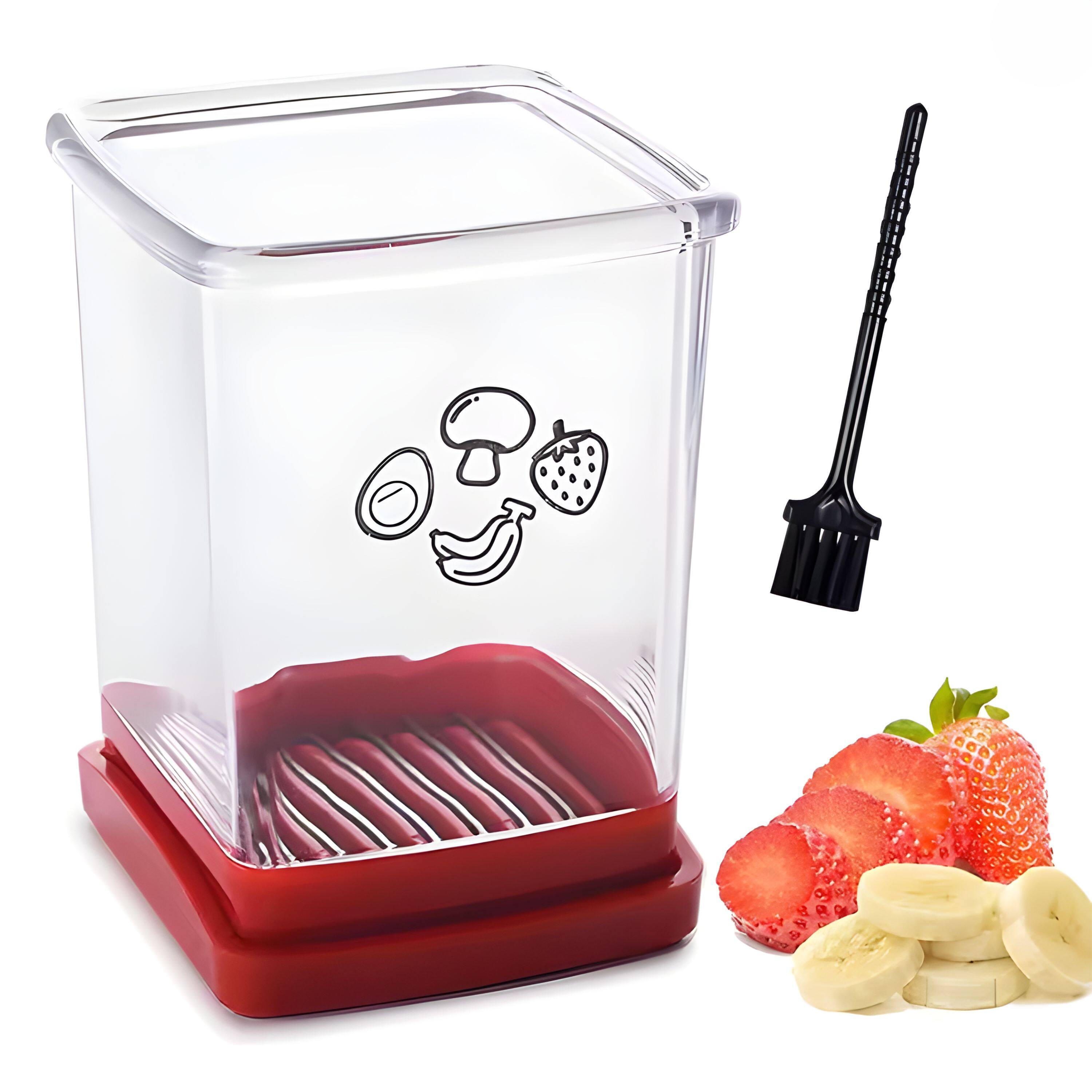 Angle. Kitcheniva - Small Slicer for Fruit Vegetables Eggs with Brush.