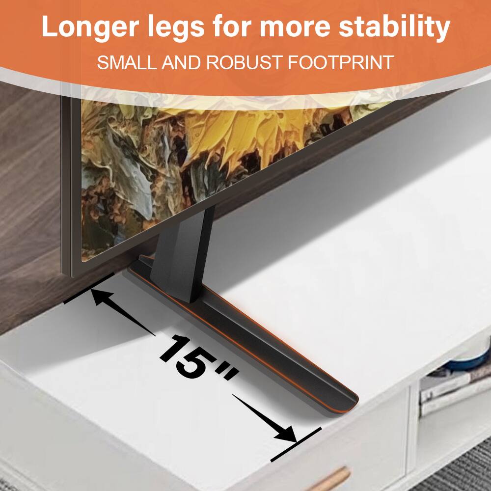 Longer legs for more stability  
SMALL AND ROBUST FOOTPRINT  
15"
