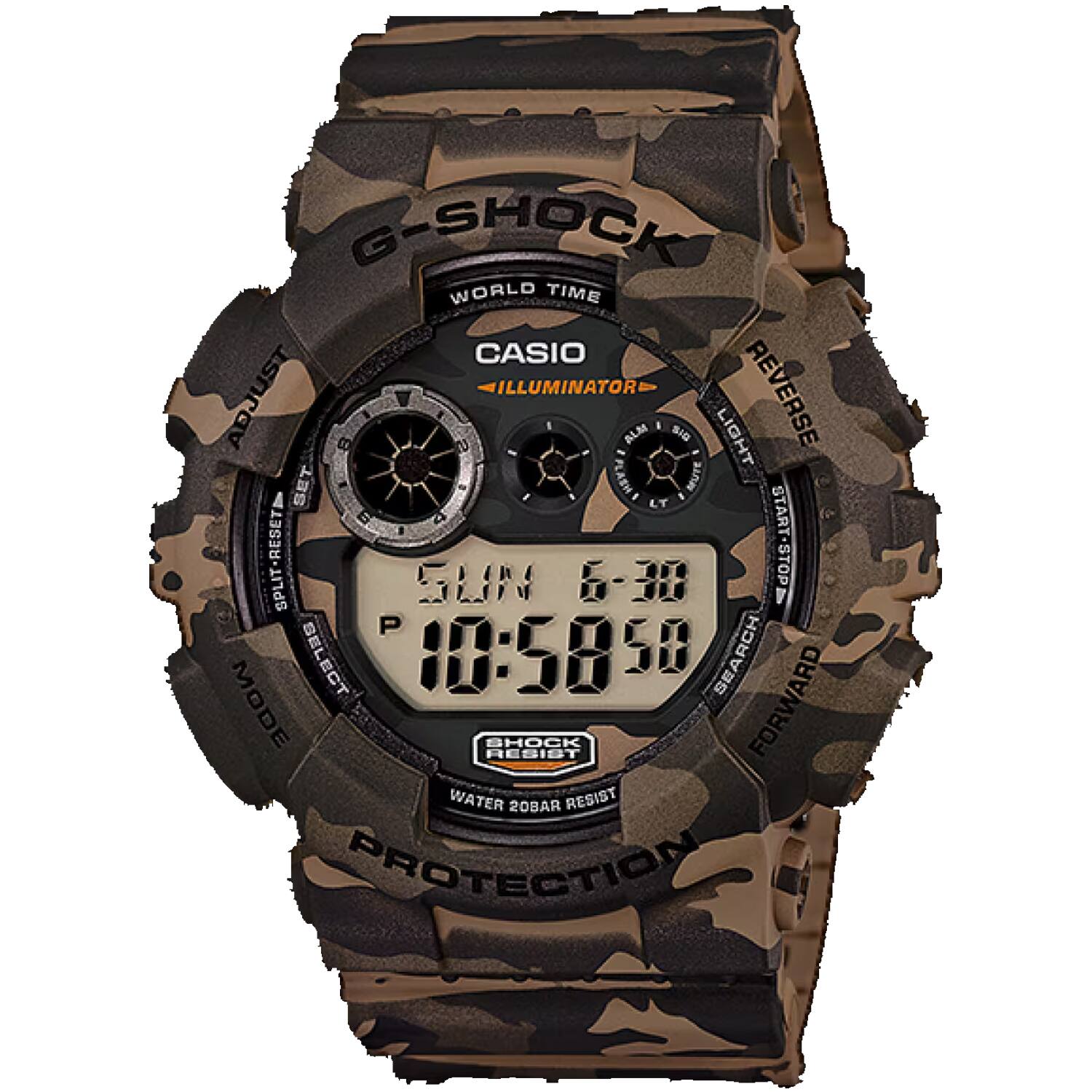 Casio - Men's G-Shock GD-120 Series Camo Dial Watch - GD120CM-5 - Camouflage