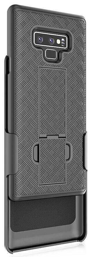 Alt View 8. Nakedcellphone - Case with Stand and Belt Clip Holster for Samsung Galaxy Note 9 - Black.