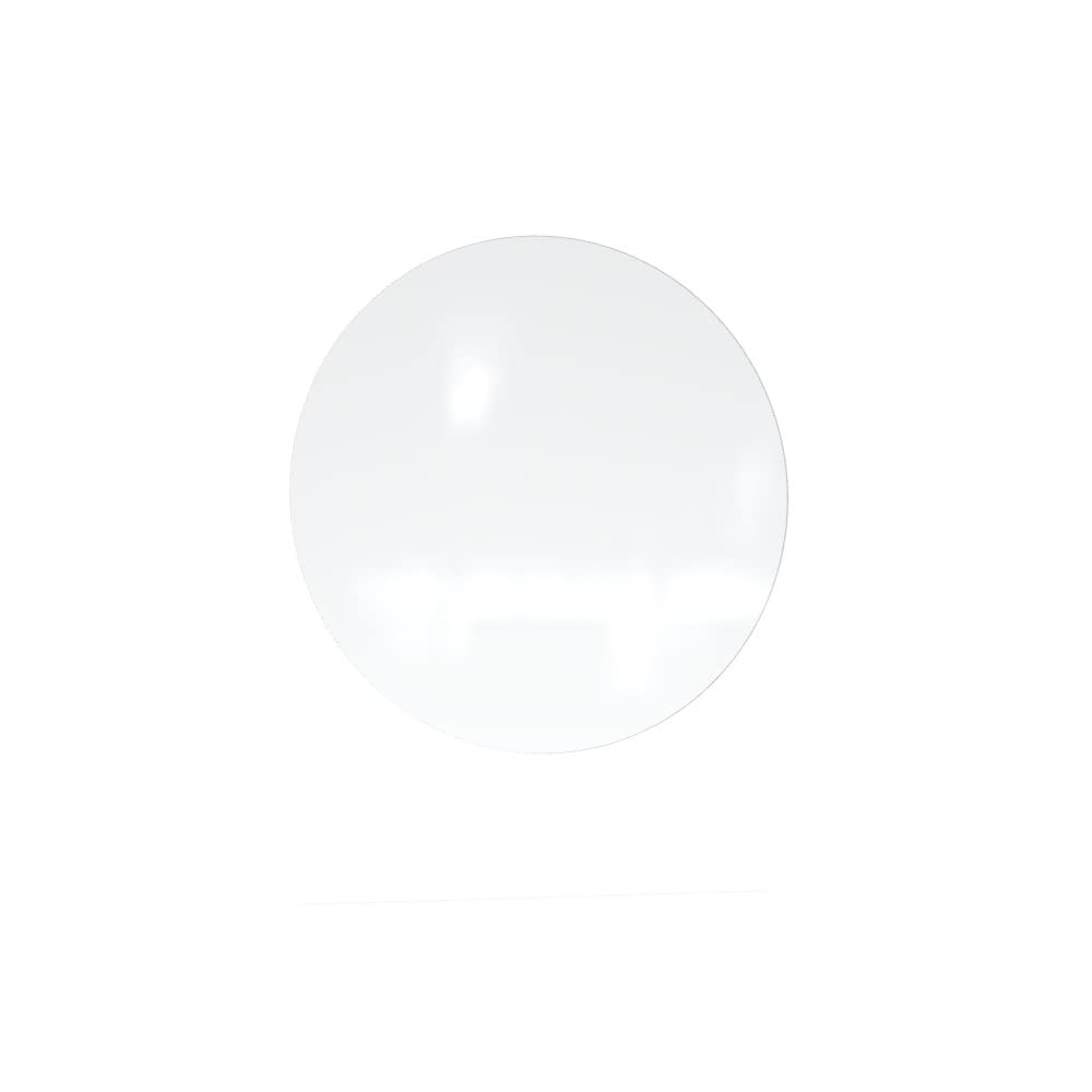 Angle. Ghent - REMOVE - Coda Low Profile Circular Magnetic Glassboard, 24" x 24", White Surface.